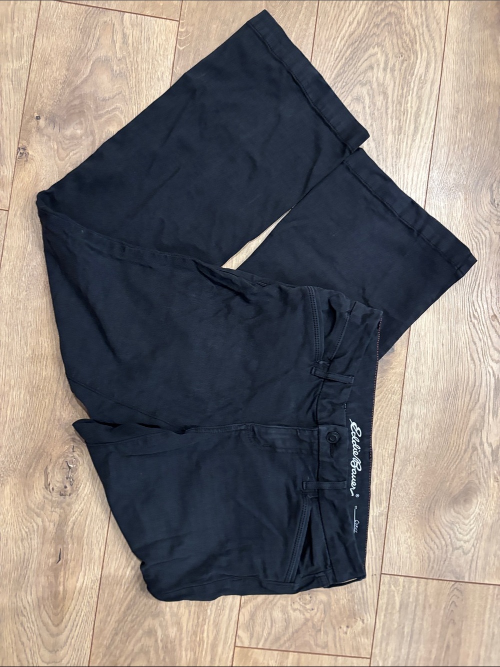 Eddie Bauer Women's Curvy Black Trouser Straight Leg Pants